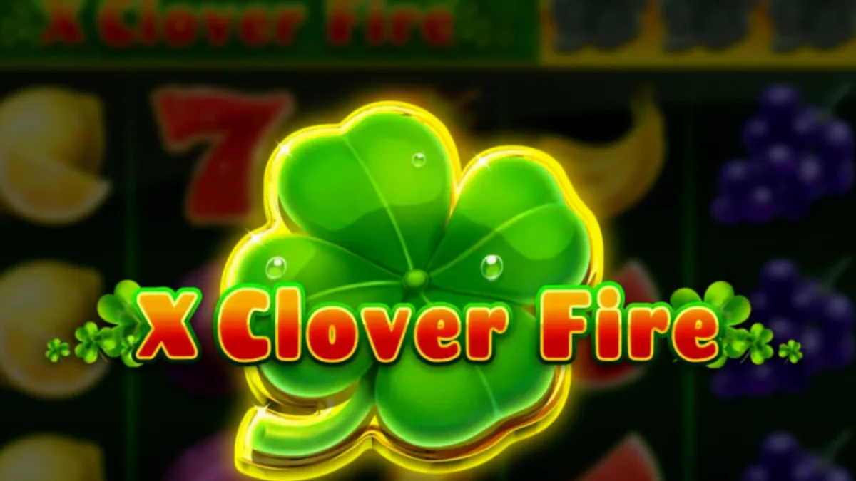 Tampilan visual slot X Clover Fire dengan simbol buah dan clover